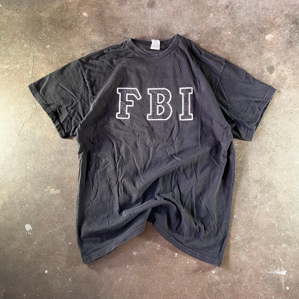 Vintage 2000s FBI Delta pro weight black graphic t-shirt mens Large